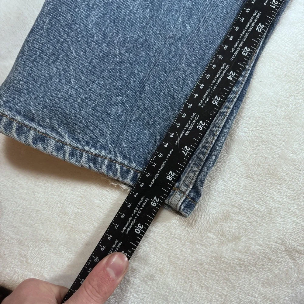 VTG Levis 505 Jeans Mens 36x29 Blue Medium Wash Straight Leg USA Made Distressed